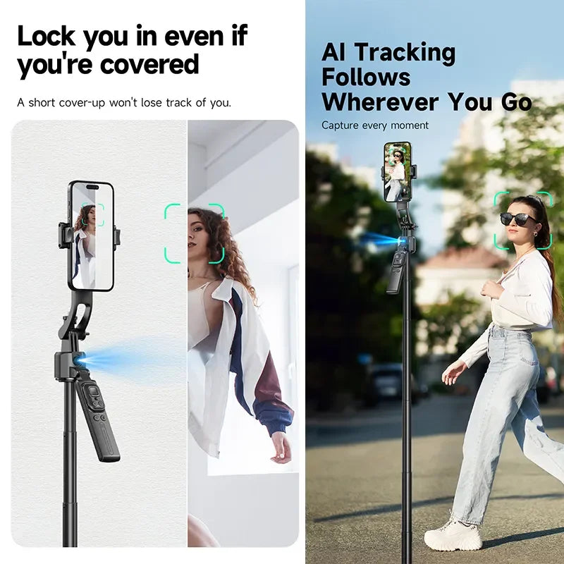 AI Face Tracking Gimbal Stabilizer 360 Degree