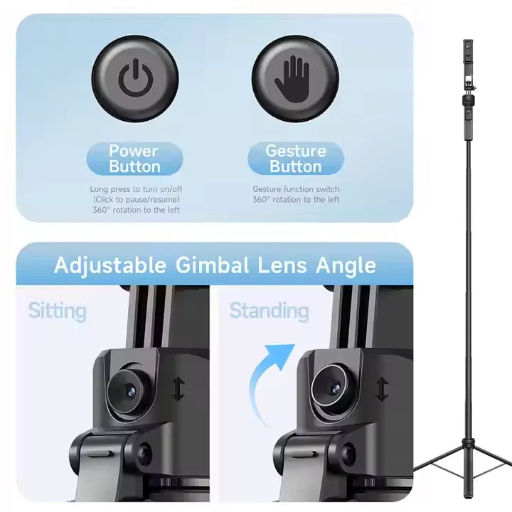 AI Face Tracking Gimbal Stabilizer 360 Degree